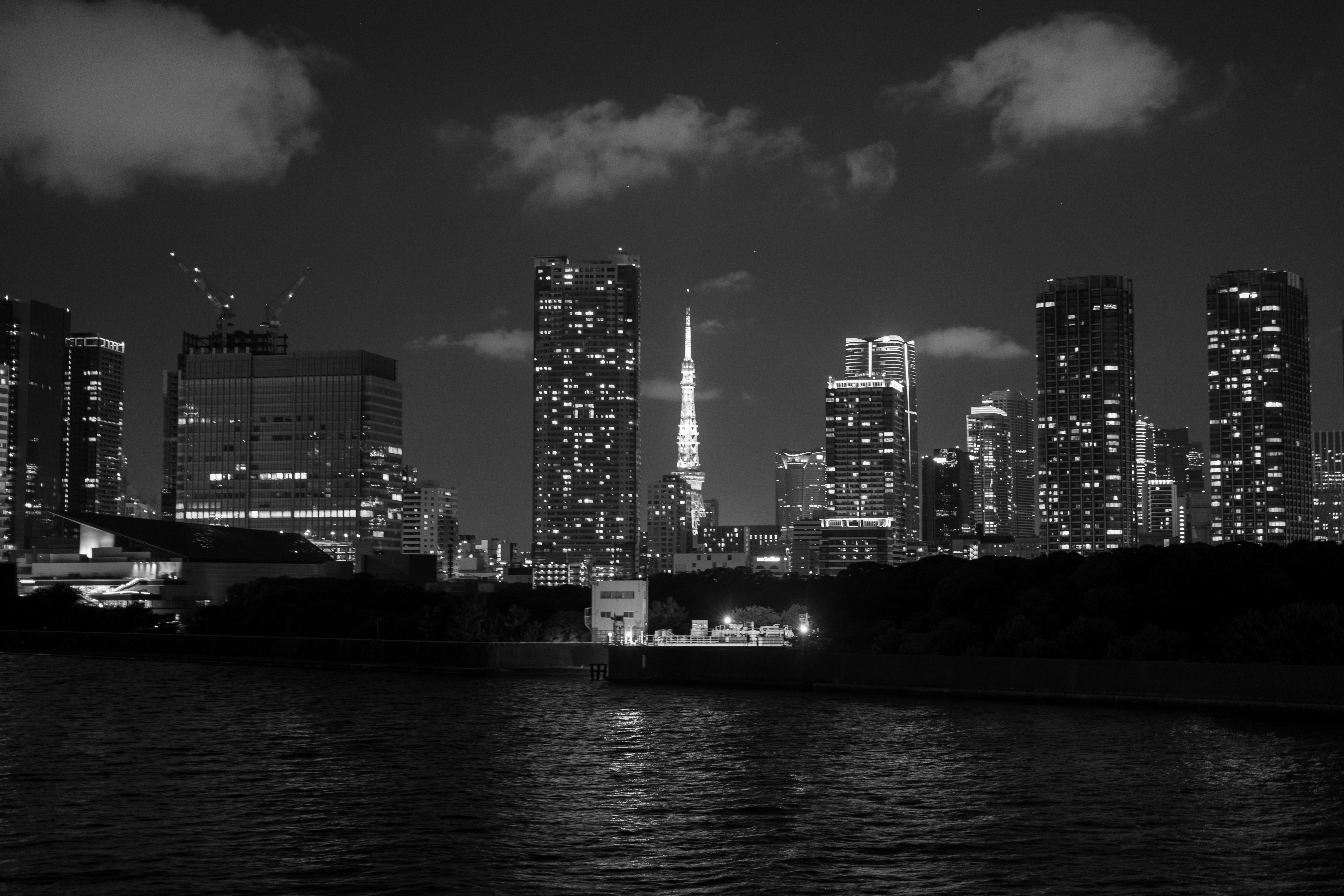 Minato City skyline at midnight